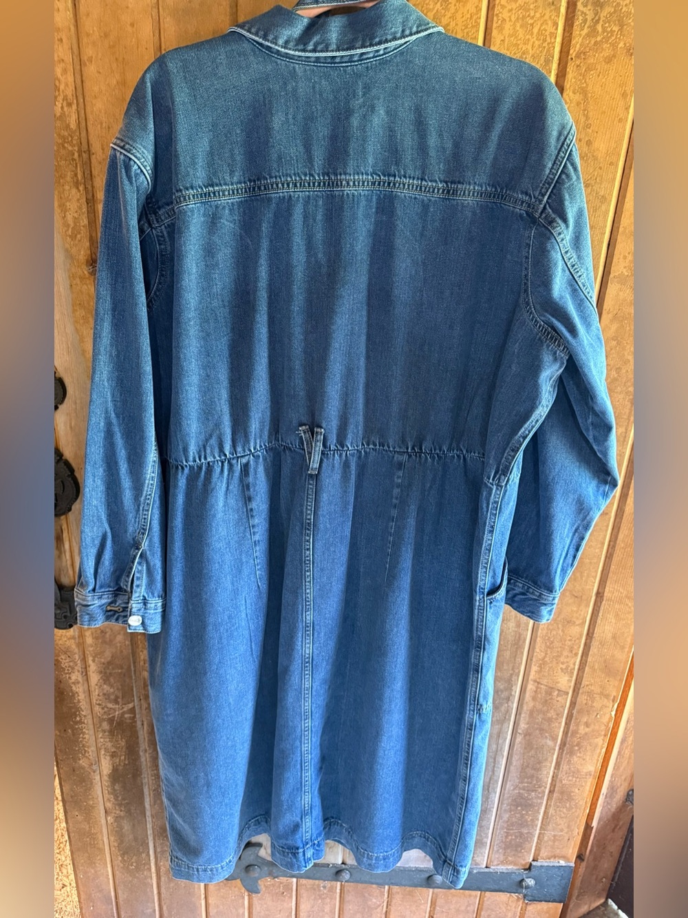 Sonoma Denim Midi Shirt Dress Tie Waist Utility Pockets XXL - Picture 10 of 13
